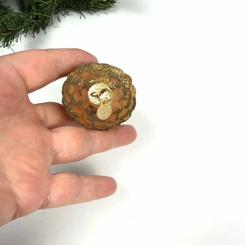 Department 56 Christmas Ornament Blown Glass Shimmering Pinecone 4